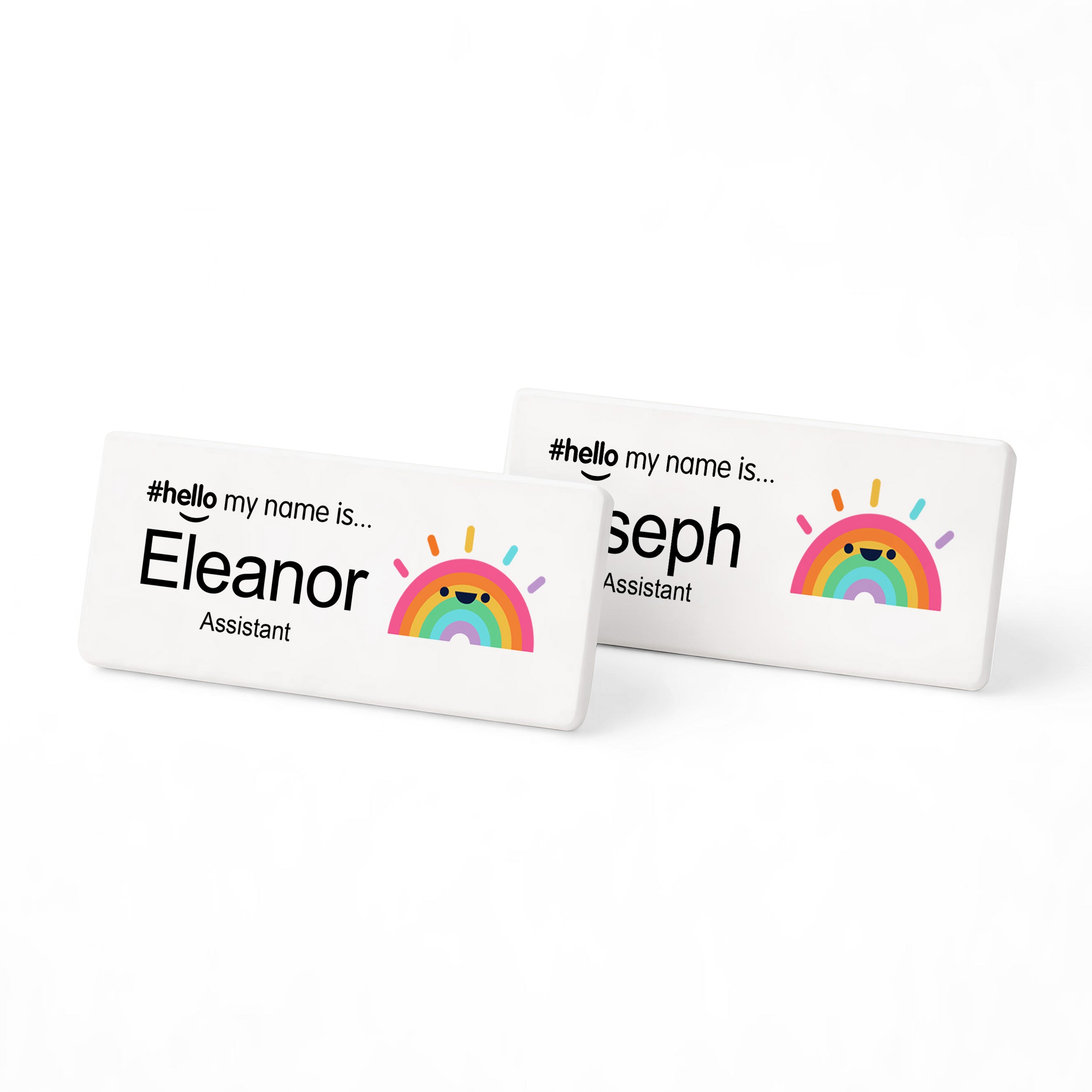 Personalised Rainbow Hello My Name Is Badge