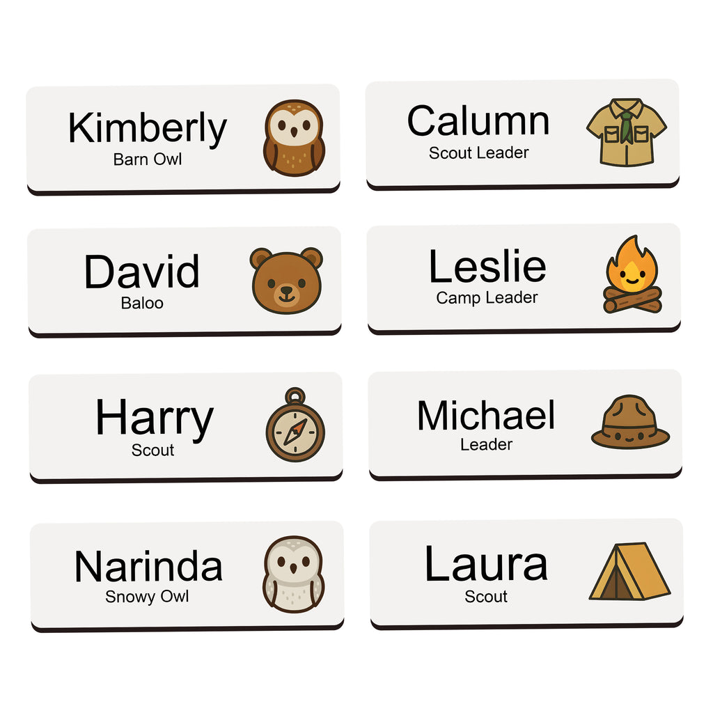 Personalised Cubs Brownies Scouts Name Badge 2.5 x 7.5cm