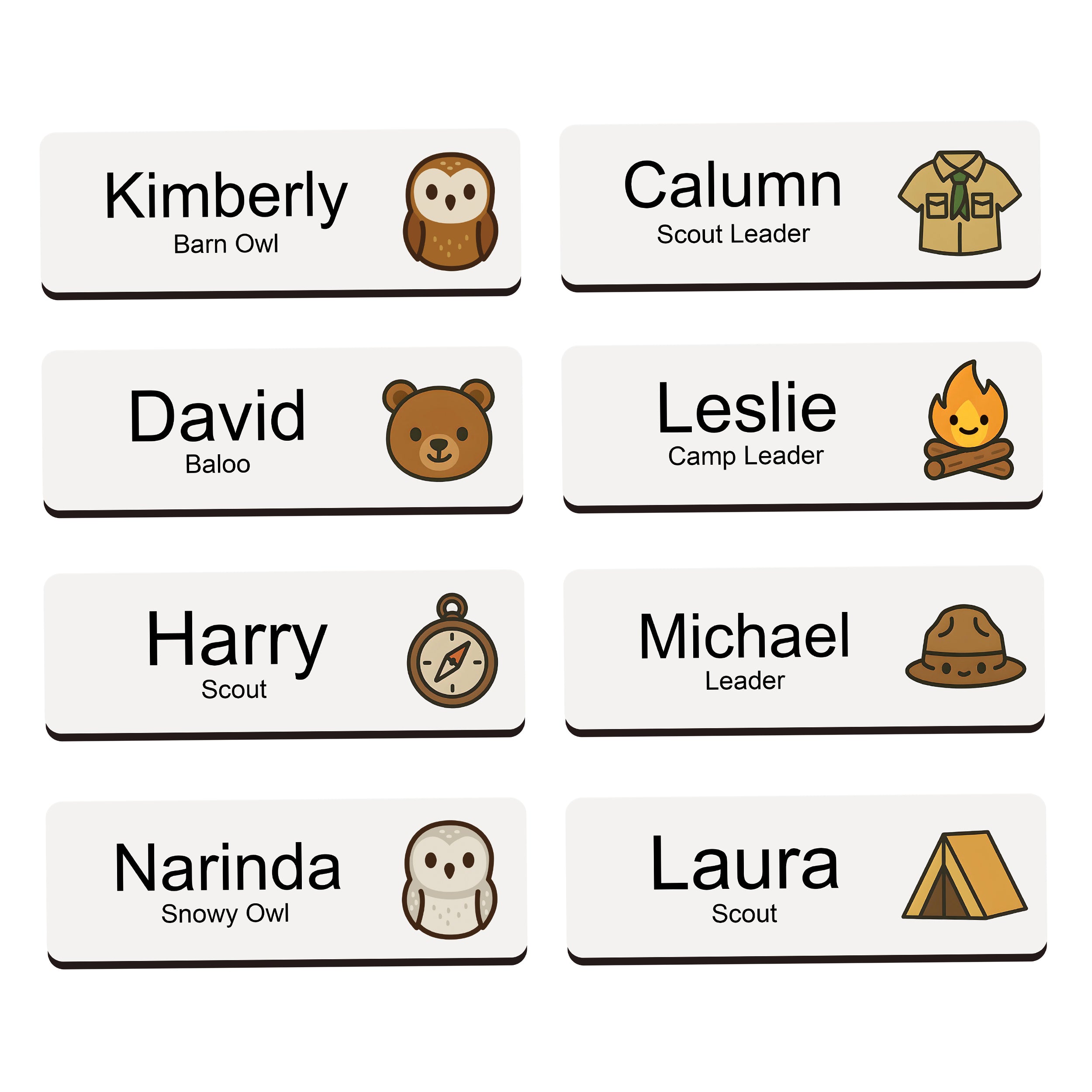 Personalised Cubs Brownies Scouts Name Badge 2.5 x 7.5cm