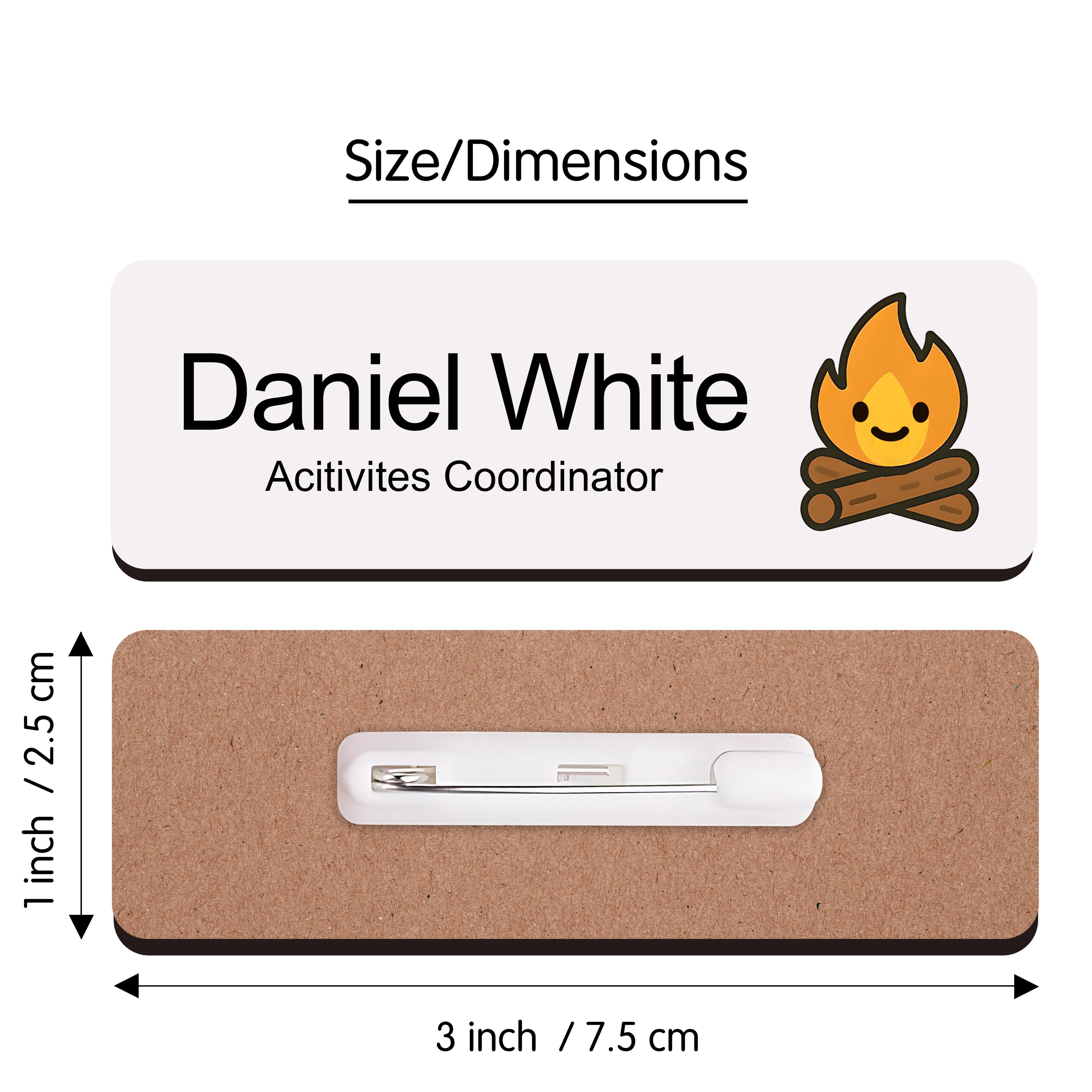 Personalised Cubs Brownies Scouts Name Badge 2.5 x 7.5cm