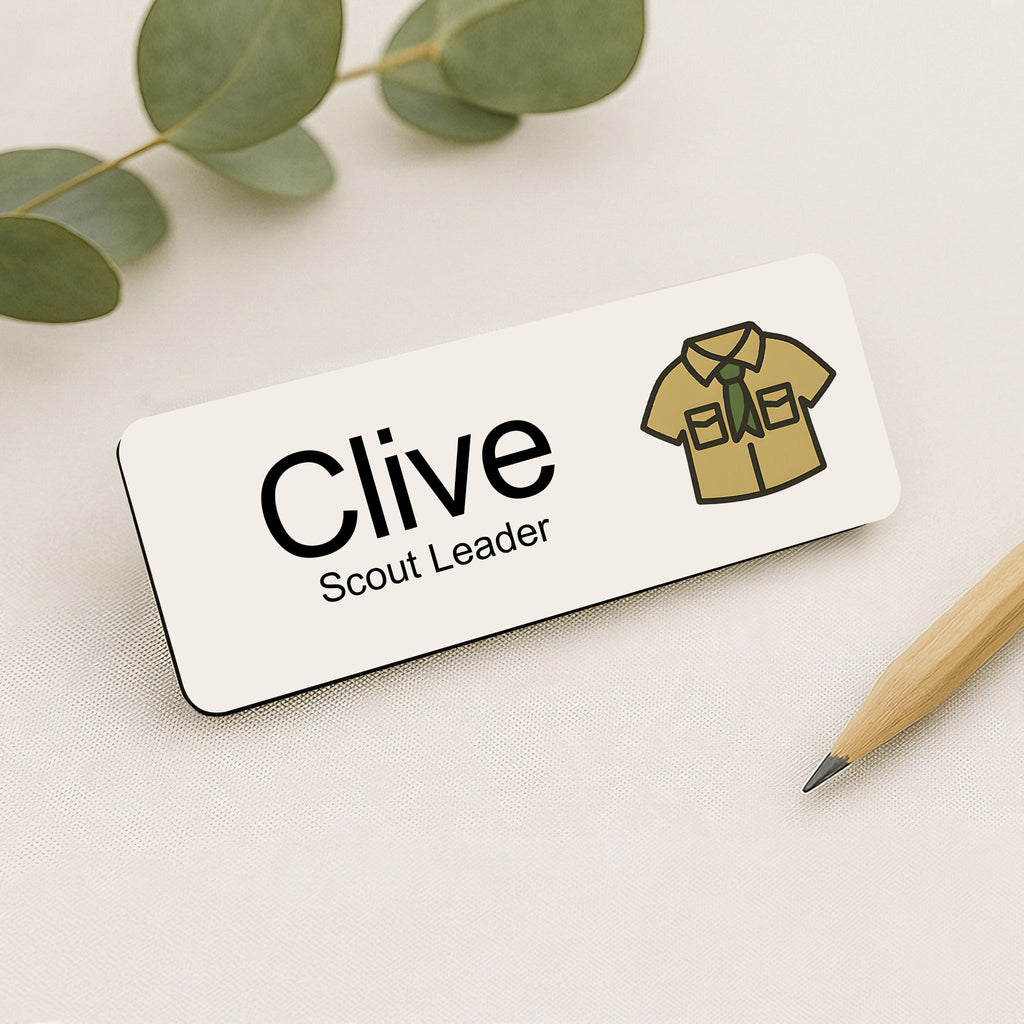 Personalised Cubs Brownies Scouts Name Badge 2.5 x 7.5cm