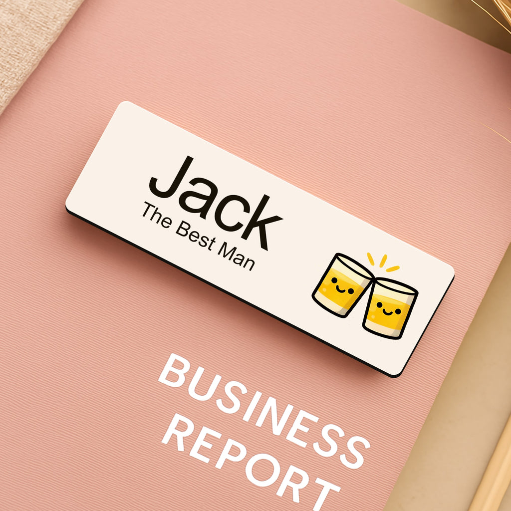 Personalised Stag Do Name Badge 2.5 x 7.5cm
