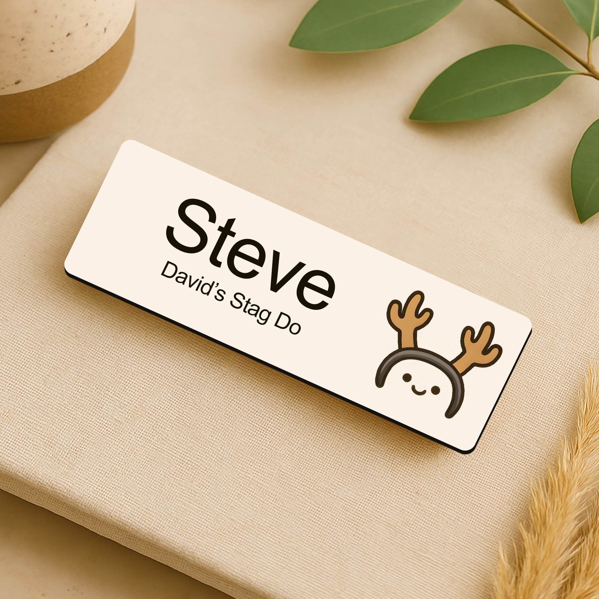 Personalised Stag Do Name Badge 2.5 x 7.5cm