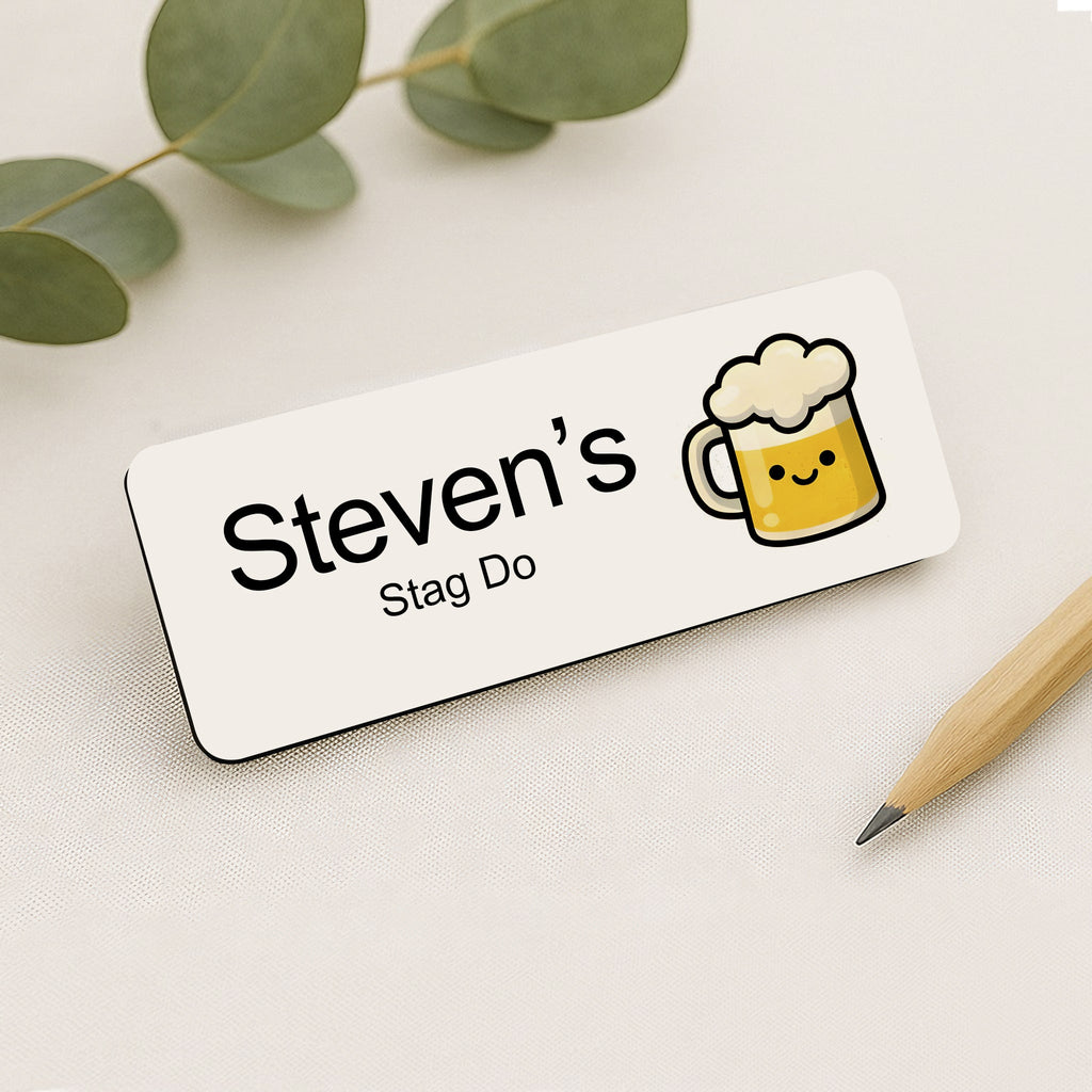 Personalised Stag Do Name Badge 2.5 x 7.5cm