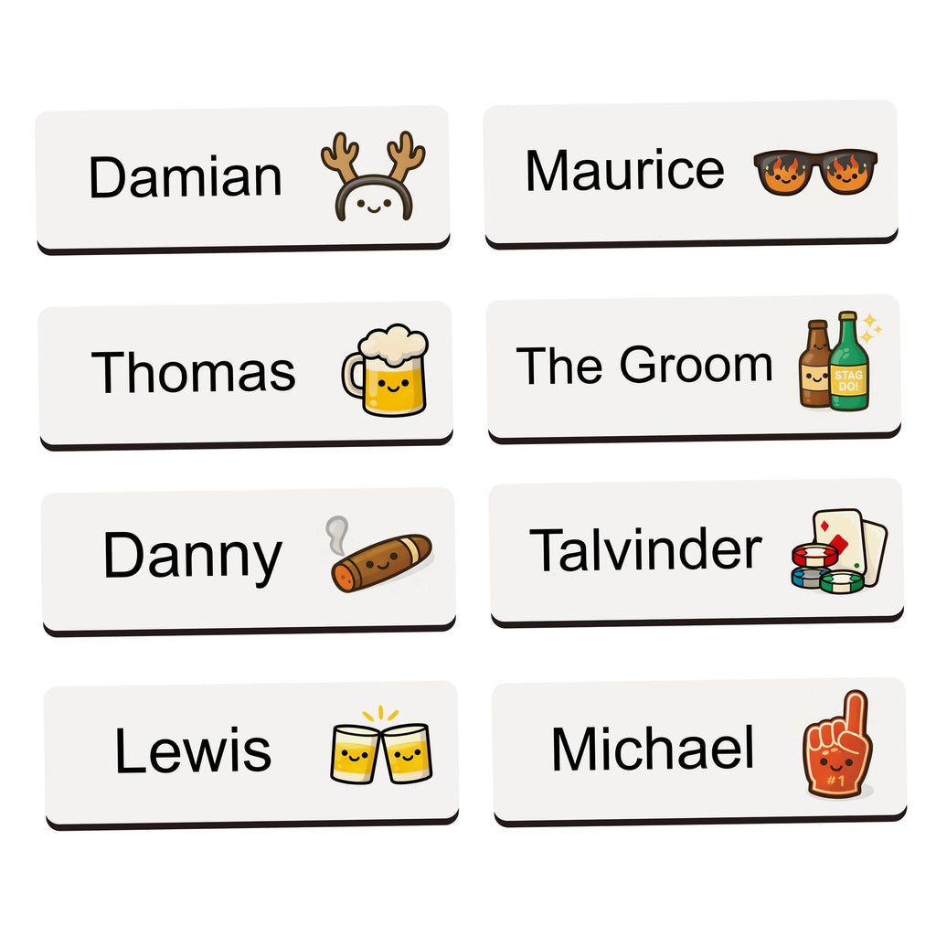 Personalised Stag Do Name Badge 2.5 x 7.5cm