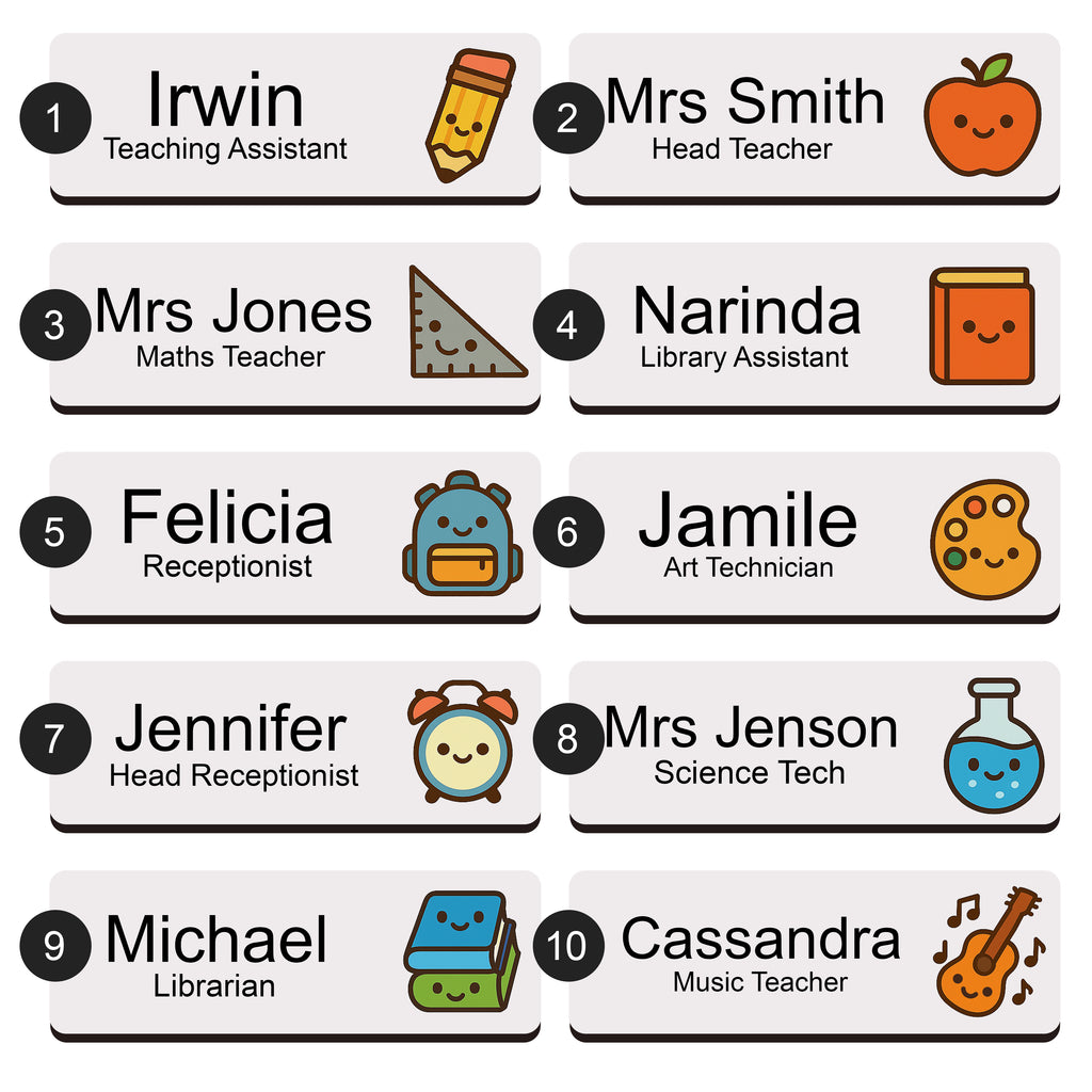 Personalised Teacher Name Badge 2.5 x 7.5cm